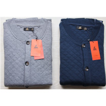 Hailin cardigan middle-aged and elderly mens thermal underwear three-layer warm quilted cardigan thickened cotton top winter stand collar