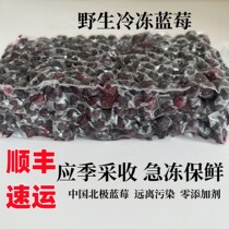 Daxinganling wild quick-frozen fresh blueberries and persimmons are packed in bags for making juice jam and smoothies.