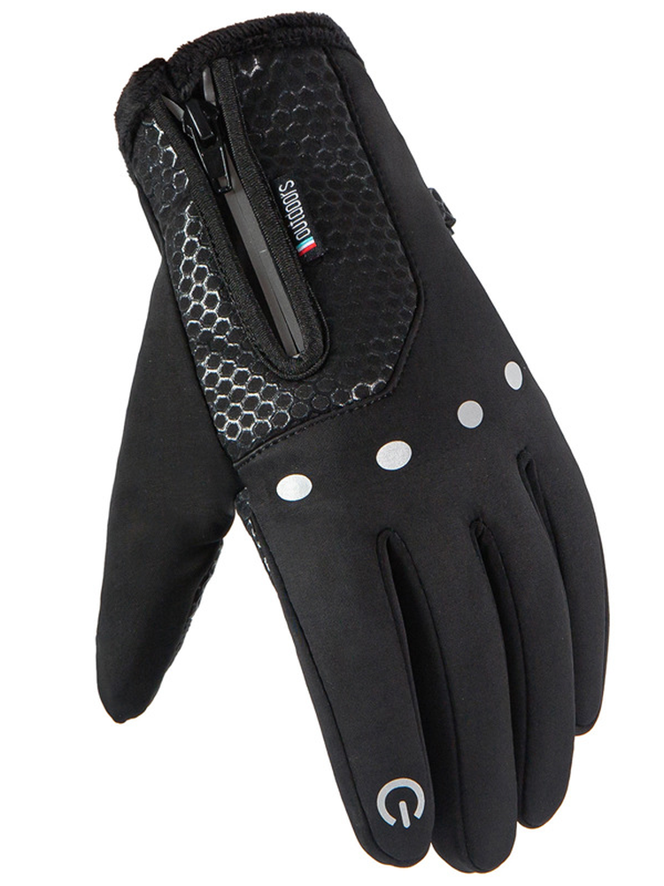 2025 Cycling Gloves for Men, Winter Outdoor, Fleece-Lined, Thickened, Windproof, Cold-Proof, for Cycling and Driving, Waterproof, Non-Slip, Touchscreen Compatible