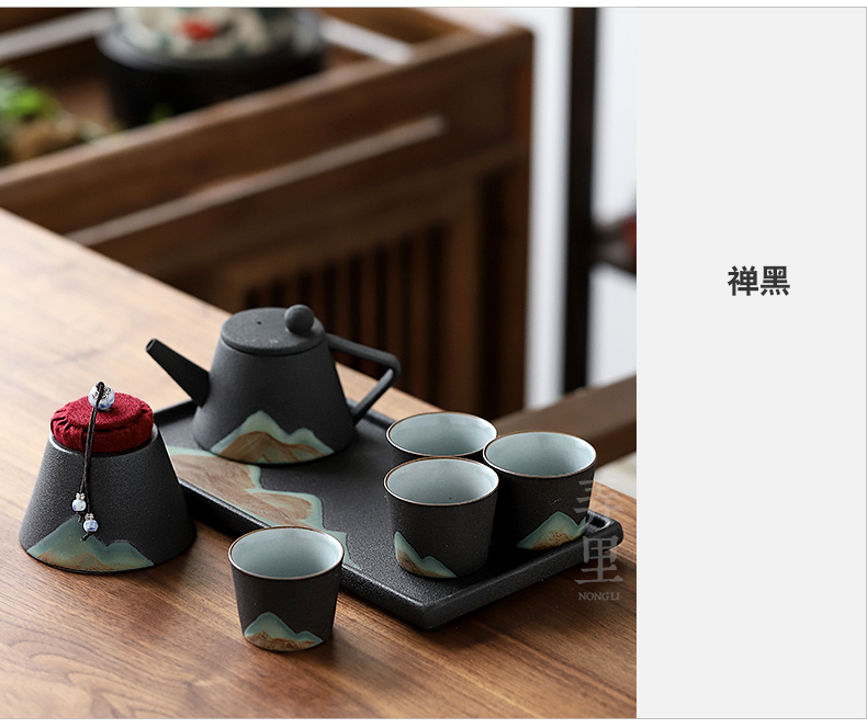 The Get | mountains in Japanese coarse pottery kung fu tea set long Fang Gan mercifully plate of zen household contracted a gift the teapot