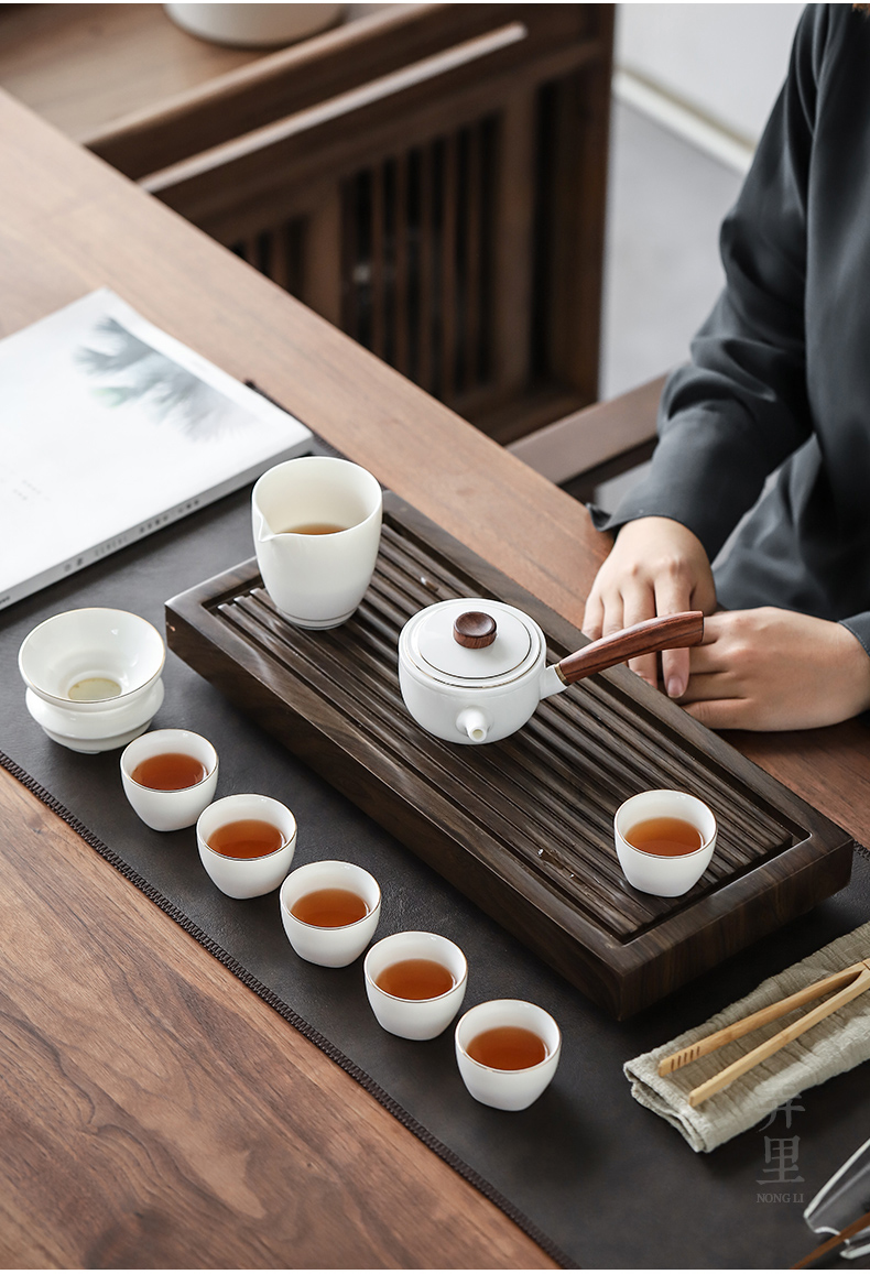 The Get | Japanese kung fu tea set in white porcelain ceramic sharply Shi Gan plate tea table contracted home office