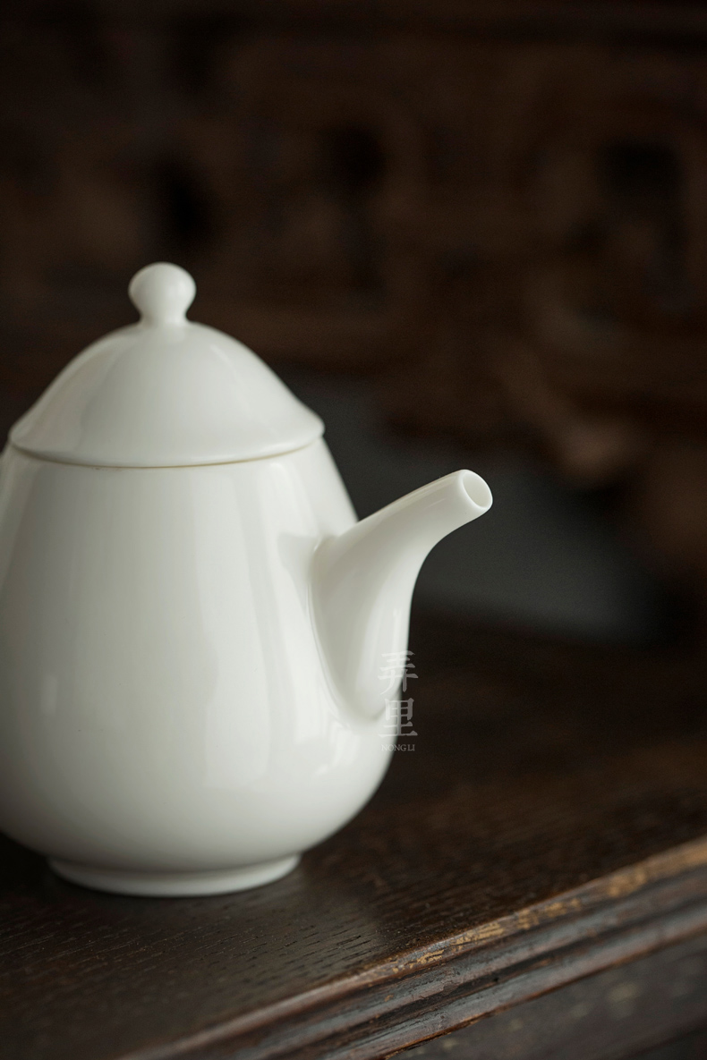 The Get | white porcelain dehua porcelain ceramic jade teapot in kung fu tea set household filter manually teapot xi shi pot