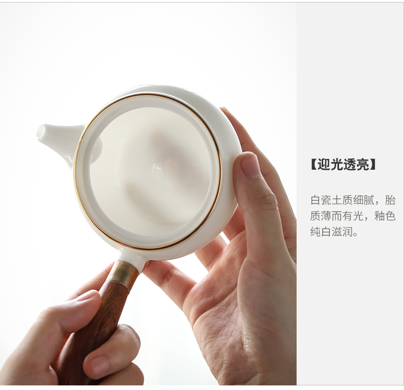 Travel lane | in dehua white porcelain tea set kung fu tea set contracted portable home side put the pot of tea custom log