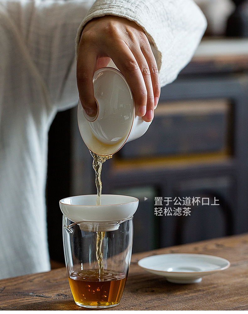 Sweet white porcelain of jingdezhen) kung fu tea accessories tea strainer dry terms sheet is tasted tea tea strainer filter