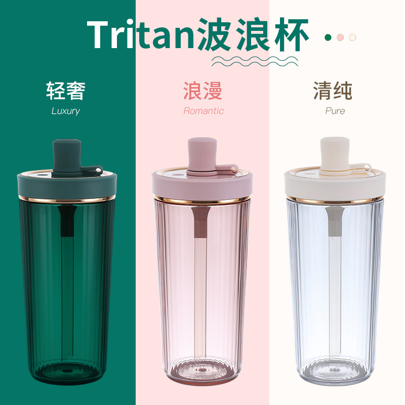 Tritan Water Cup Mass Capacity 2022 New Stroke Cup Boys and Girls Sports with Lovely Colorful Children
