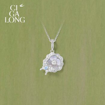 New product purchase coupons cigalong long zi jiaying butterfly topaz necklace earrings ring new chinese style jewelry
