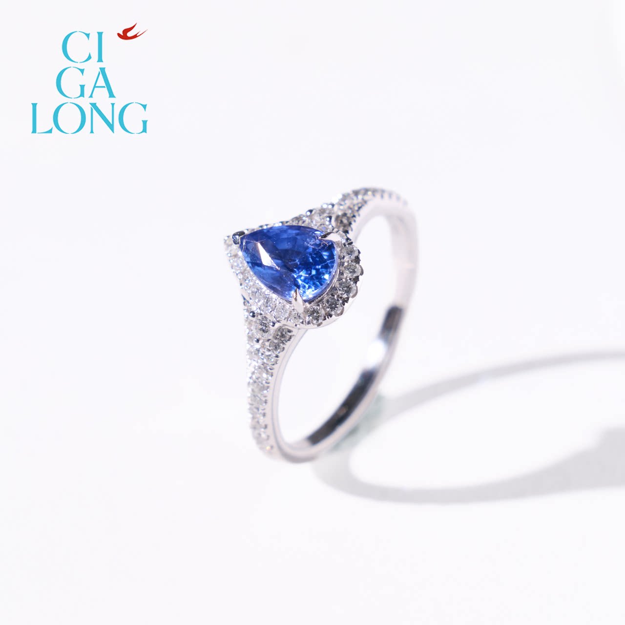 CIGALONG Long Zijia PT950 Sapphire Ring 3776
