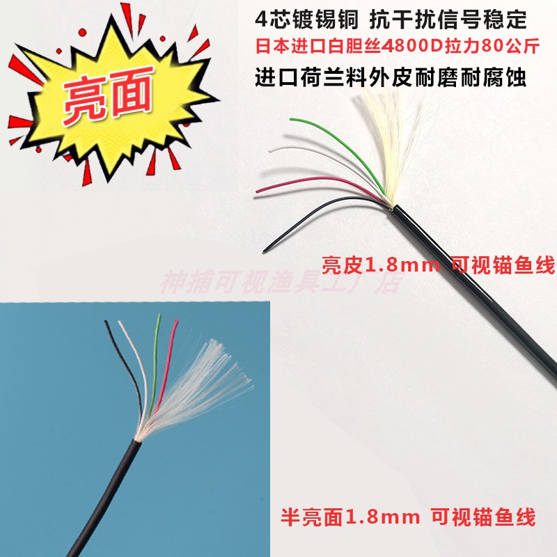 New Visual Anchor Fish Line 1 8mm4 Core Tinned Copper Japan Imports White Denier Silk Camera Line Visible Fishing Line