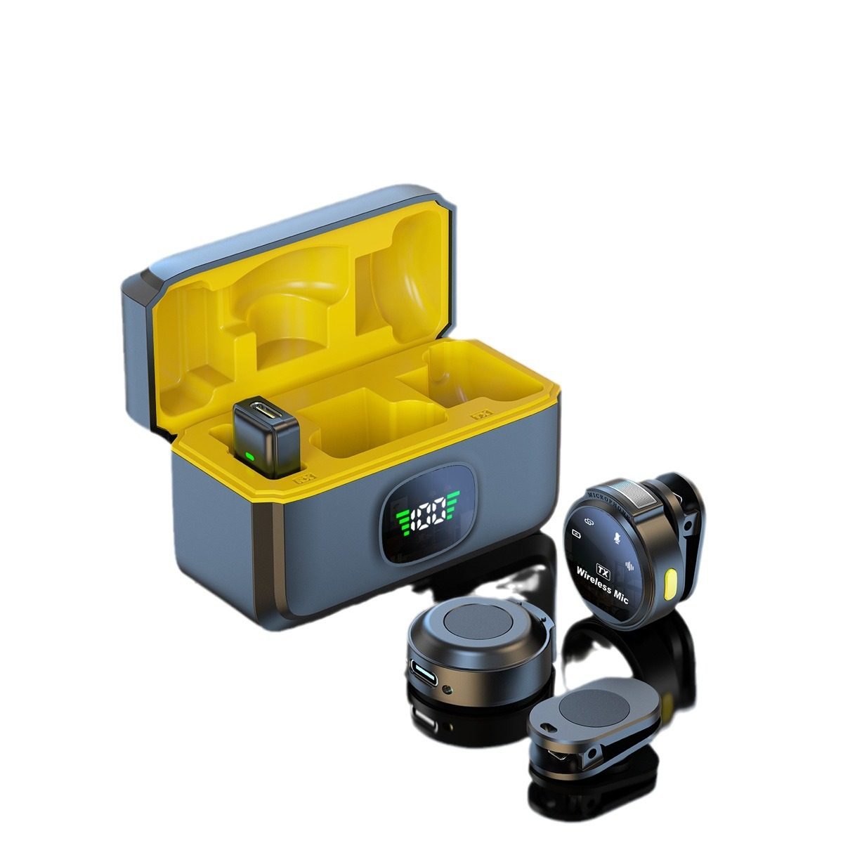 Daoubo J6 New Round Wireless Lavalier Microphone with Charging Case, Large Capacity, Long Battery Life, Noise Reduction, Magnetic Attachment