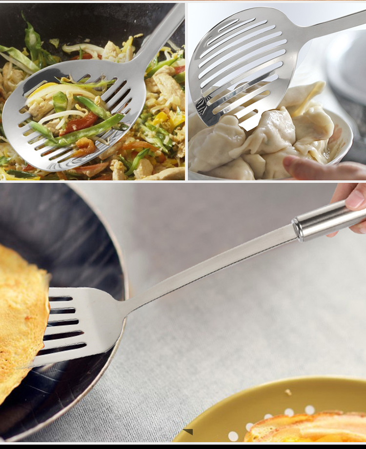 Xia Shi chảo dầu xẻng 304 thép không gỉ xẻng khoai tây chiên xẻng cá chiên cắn đơn nấu ăn xẻng nhà bếp - Phòng bếp chảo nấu bếp từ
