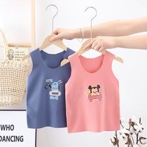 Fever De Rong childrens vest warm boy vest wearing autumn and winter plus velvet baby base girl underwear sling