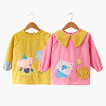 Childrens autumn and winter anti-dressing waterproof bibs eating clothes Long sleeve baby apron baby clothes anti-dirty boys and girls