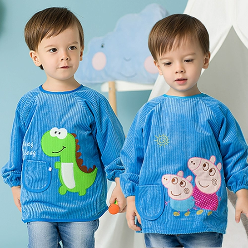 Бархатный детский нагрудник подходит для мужчин и женщин для еды, водонепроницаемое демисезонное термобелье, лонгслив, фартук, сзади на завязках