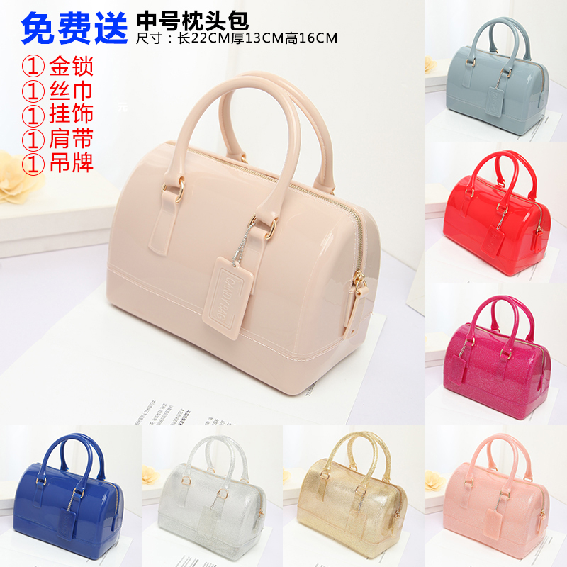 Free Shipping 2026 Spring/Summer Hot-Selling Fashion Jelly Bag Boston Pillow Bag Handbag Crossbody Shoulder Bag for Women Small and Medium Size