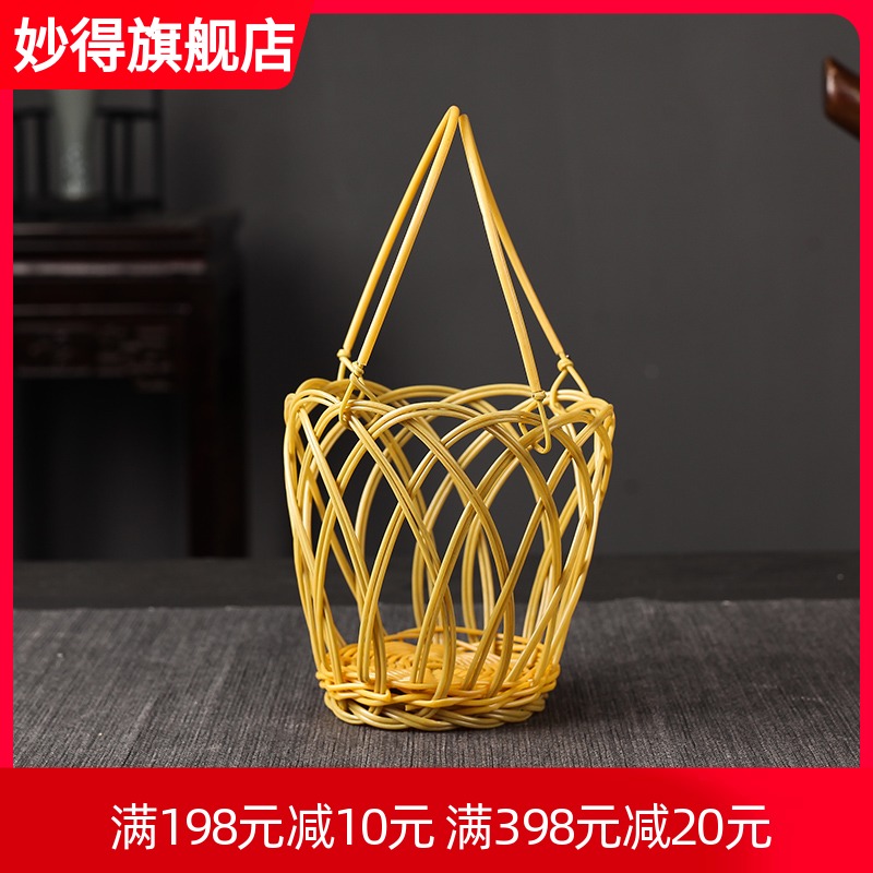 Ceramic wine bottle 1 catty 2 catty 3 catty 5 catty 10 catty 20 catty wine jar accessories rope portable basket Imitation bamboo plastic basket