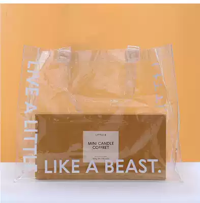 Fauvist LITTLE B Transparent printing PVC shopping portable plastic bag packaging bag Large