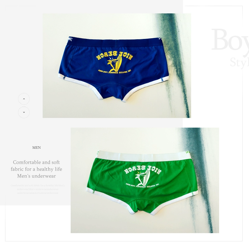 Đồ lót nam thời trang cotton eo thấp sexy boxer đồ lót thủy triều nam phim hoạt hình thanh niên đồ lót boxer