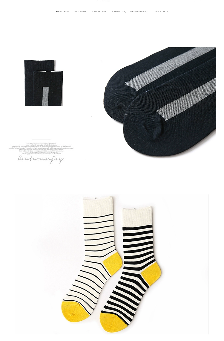 6 đôi vớ nam ống cotton thời trang nam triều trượt ván thể thao nam và nữ xu hướng đôi vớ cotton