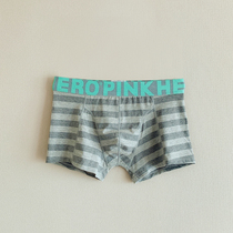3-piece cotton mens underwear Japanese striped mens boxer underwear middle and low waist sports youth boxer shorts head