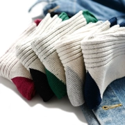 6 đôi mùa thu và sản phẩm mới Màu sắc Nhật Bản phù hợp với vớ cotton dày retro vớ cotton dọc vớ vớ cotton