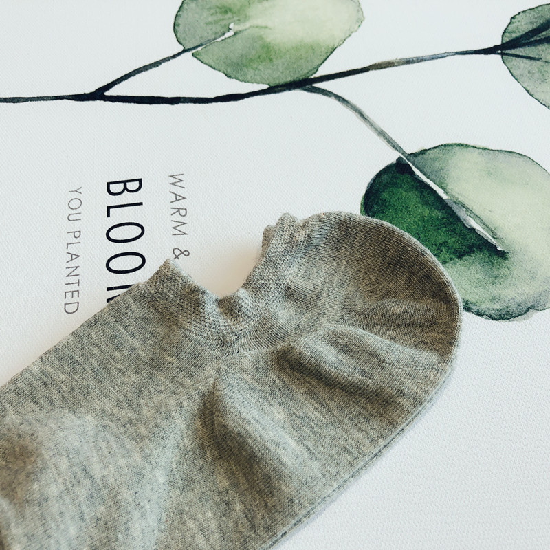 6 cặp của mùa xuân và mùa hè cotton tốt vớ vô hình vớ cotton màu rắn vớ nam mà không cần in ấn cotton vớ thuyền nam vớ gucci