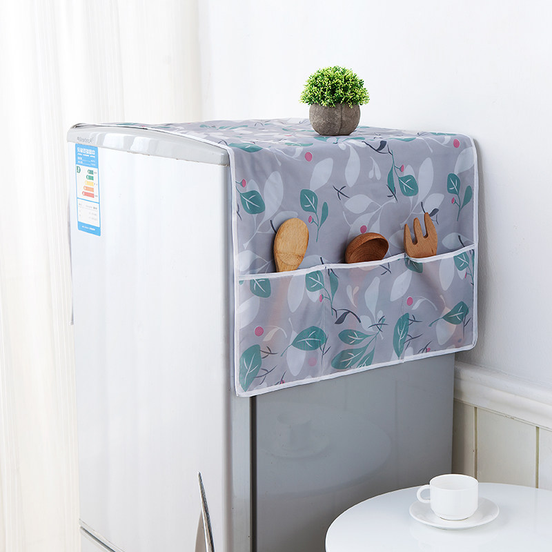 Refrigerator storage rack side hanging bag cover single double door thick single open dust cover small fresh protective cover cloth towel
