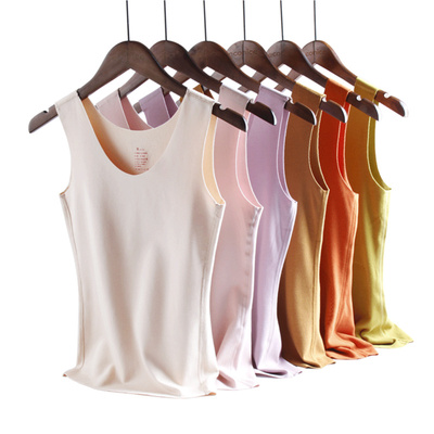 无痕德绒蚕丝保暖背心