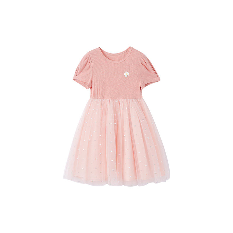 Desha girls dress 2021 summer new girls in foreign style fashion mesh cotton princess dress tide