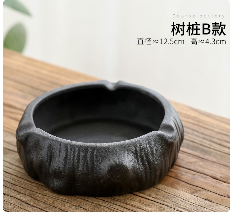 Zhuo royal porcelain ceramic creative ashtray coarse pottery ashtray home sitting room office retro move ashtrays