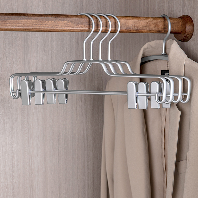 Hanging Pants Rack for Home Use, Traceless Multifunctional Clothes Hanger with Clips, Special Storage Solution for Pants, Strong Clip for Drying Pants