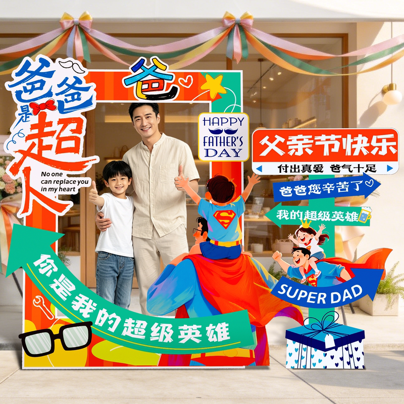 Thanksgiving Father's Day Event Decoration Scene Setup, Shopping Mall Store Photo Check-In Frame, Standee, Background Wall, Kt Board Thanksgiving Father's Day Event Decoration Scene Setup, Shopping Mall Store Photo Check-In Frame, Standee, Background Wall, Kt Board