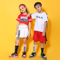 Children acting out of the street dance suit boy hip-hop fashion girl cheerleader young cheerleader jazz costumes