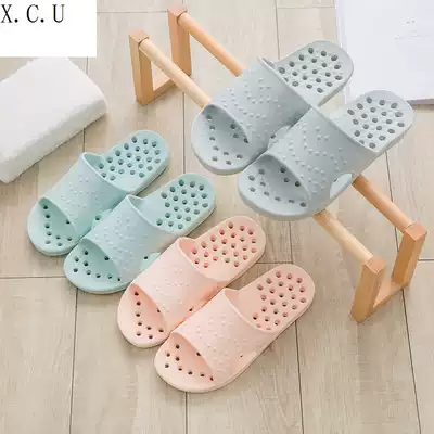 Slippers ladies summer indoor household non-slip soft bottom home bath water leakage home hollow bathroom slippers men