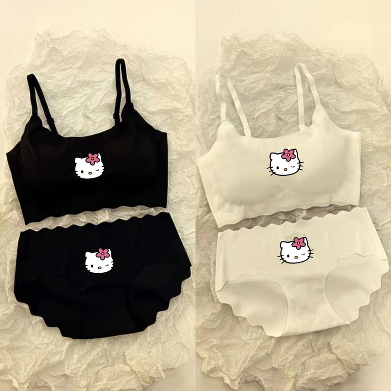 Underwear Set for Female Middle and High School Students, Korean Style, for Older Children, Puberty Development Period, Small Vest, Young Girl Bra, Thin