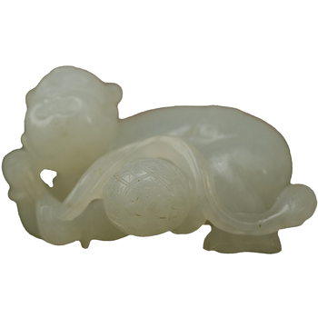 Hotan jade carved children's playing ball handle