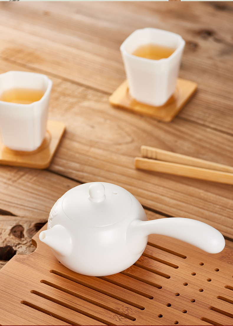 Implement the optimal character turn white porcelain beauty side keep pot hot high white porcelain single pot of filtering the little teapot ceramic household