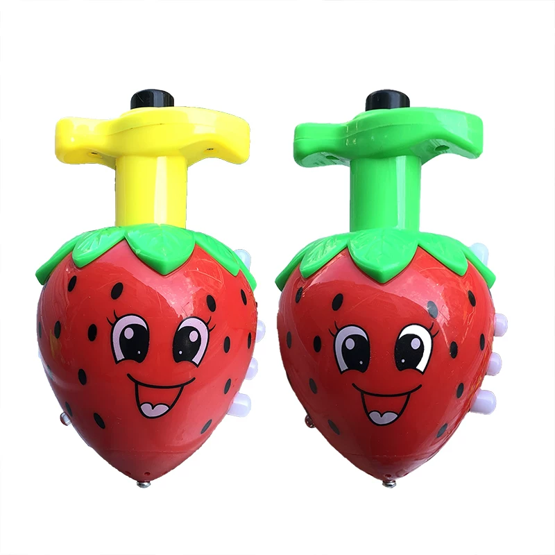 Игрушка, мигающая клубника, музыкальная вращающаяся цветная бегающая верхушка