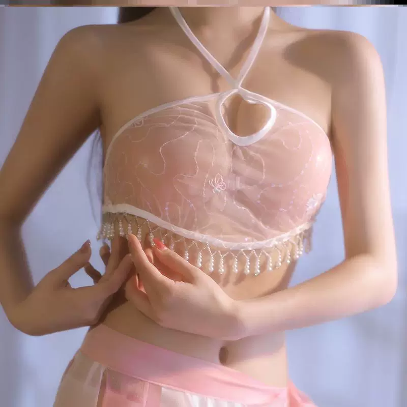 Сексуальный ханфу, жемчужина dudou из шифона с кисточками