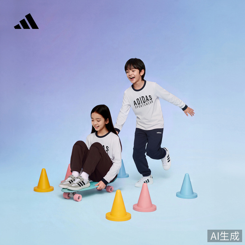 Casual Versatile Soft Sports Long-Sleeved T-Shirt Tops for Boys and Girls, Kidsren's Summer New Style Adidas Adidas Casual Versatile Soft Sports Long-Sleeved T-Shirt Tops for Boys and Girls, Kidsren's Summer New Style Adidas Adidas