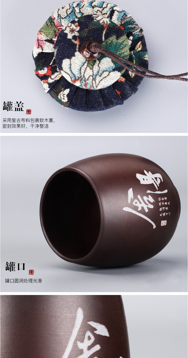 The flute ceramic creative caddy fixings firewood seal pot small tea boxes mini storage tank to customize LOGO