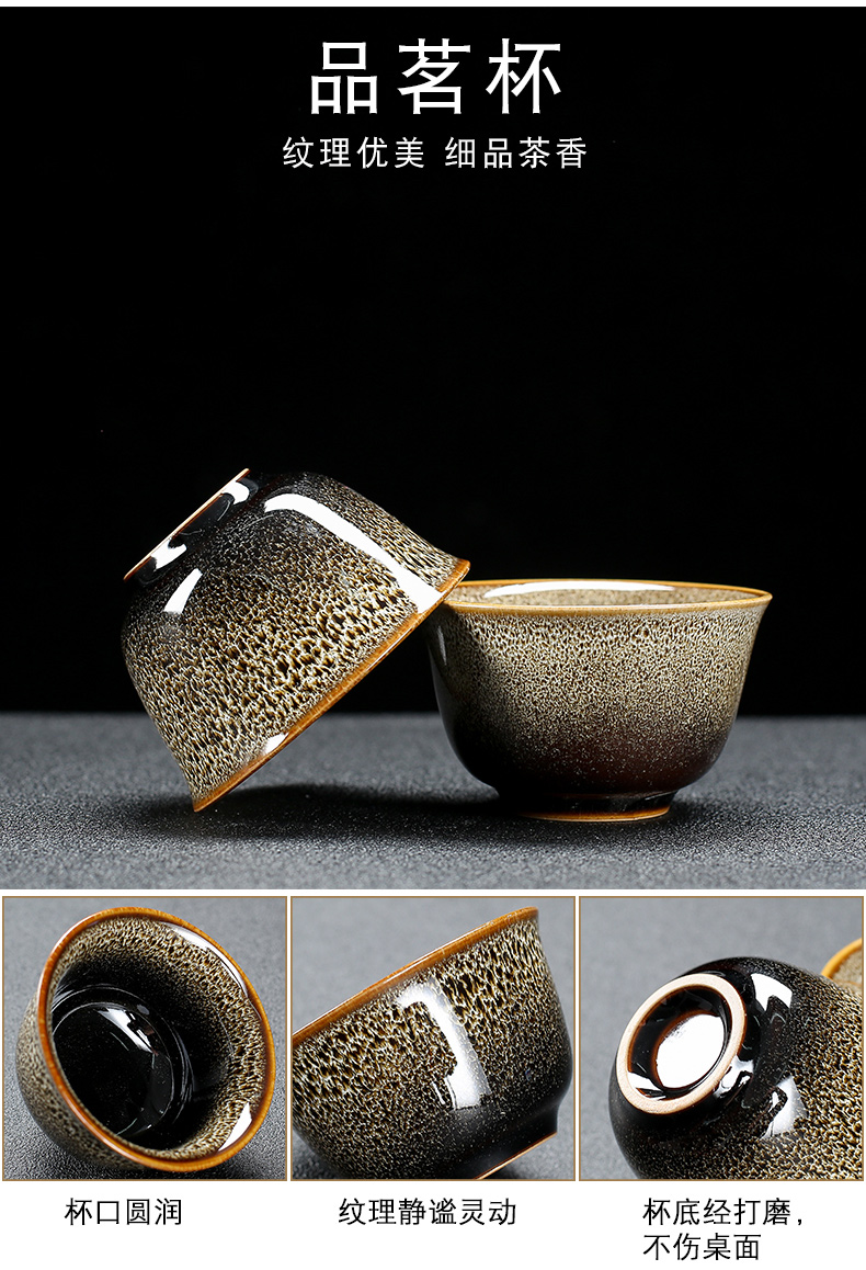 Flute TuHao built one variable household kung fu tea cup set jinzhan lid to use office with tea