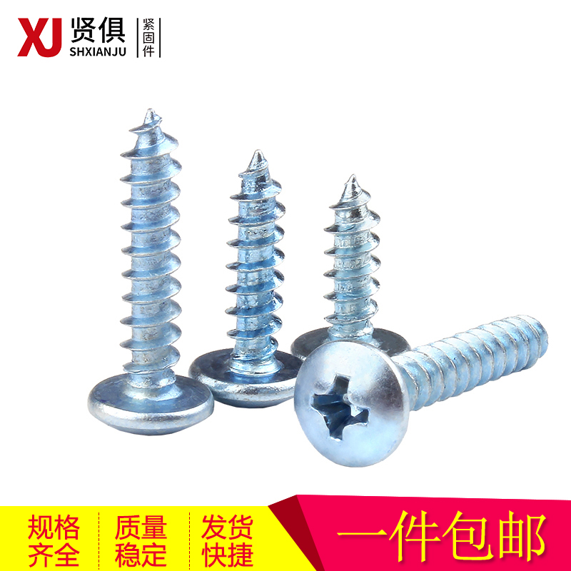 Hard-plated galvanized large flat head self-tapping screw large head self-tapping nail pointed tail wood screw flat round head M3M4M5M6