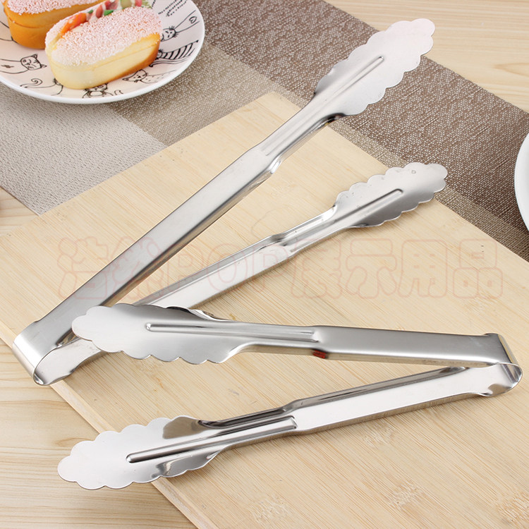 Thickened Multifunction Stainless Steel Food Grill Clip Bread Cake Food Clip Ice Clip Kitchen Small Tool Anti-Burn