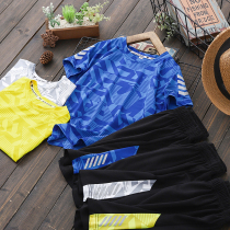 Childrens summer T-shirt sports suit boys quick-dry short-sleeved shorts middle-aged childrens thin mesh two-piece childrens clothing