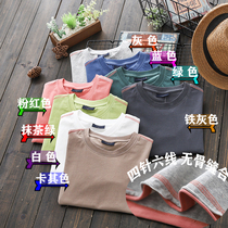 Summer clearance ~ childrens Japanese Korean version of cotton short-sleeved T-shirt boys summer new solid color half-sleeve middle child elasticity