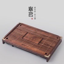 Retro Chinese solid wood tea tray drain household kung fu tea set tea tray simple water storage tray small tea table