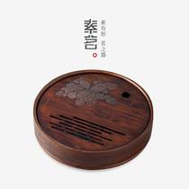 Bamboo tea tray drain tray kung fu tea set household set living room small water storage style simple tea table