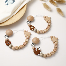 DIY handmade jewelry pacifier chain beech wood pacifier clip silicone beads round beads octagonal beads English letters single price