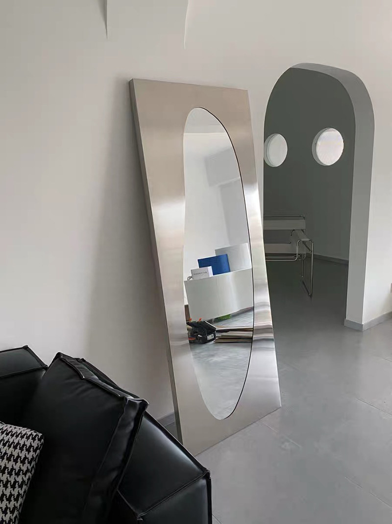 Nordic stainless steel dressing mirror designer simple auditorium clothing store landing all-body mirror