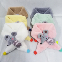 ins Net red baby scarf winter children plush warm cartoon mouse 0-1-2 years old baby scarf tide